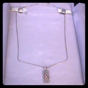 Initial Necklace K Gothic Style Gold & Silver